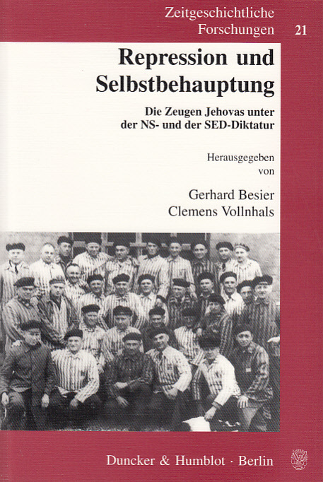 Gerhard Besier / Clemens Vollnhals (Hgg.), Repression und Selbstbehauptung: Die Zeugen Jehovas unter der NS- und der SED-Diktatur. Duncker & Humblot Berlin 2003, ISBN 3-428-10605-9 ISSN 1438-2326.
