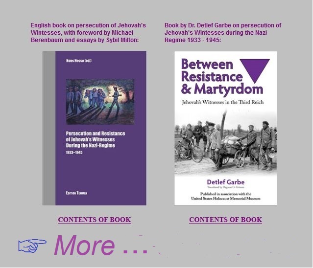 English books on Nazi persecution of Jehovah's Witnesses